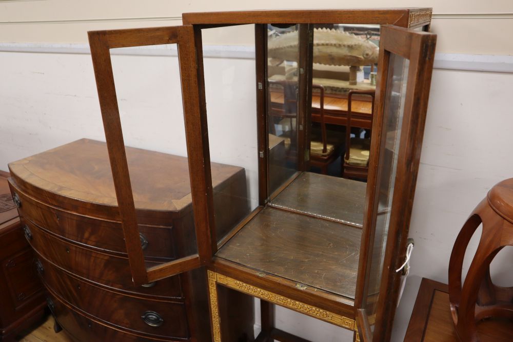 A Chinese hardwood display cabinet, width 51cm, depth 38cm, height 143cm